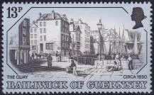 1978, Guernsey, 0160, Staré rytiny (I): Pohledy na St. Peter Port - Přístavní hráz ✶✶