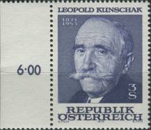 1978, Rakousko, 1569p, 25. výročí úmrtí Leopolda Kunschaka ∗∗
