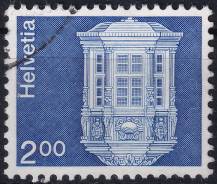 1978, Švýcarsko, 1038w, Výplatní známka: Architektura a umělecká řemesla (II) - Arkýř, Schaffhausen ⊙ 