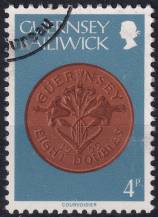 1979, Guernsey, 0176, Výplatní známka: Mince - 8 doubles  ⊙