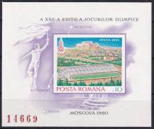 1979, Rumunsko, A162, Letecký: Letní olympijské hry, Moskva (1980) (I) - Olympijské stadiony: Athény (1896)  ✶✶
