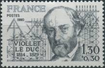 1980, Francie, 2195, 100. výročí úmrtí Eugéna Emmanuela Viollet-le-Duc ∗∗