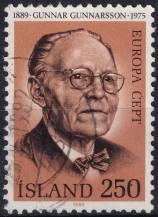 1980, Island, 0553, EUROPA: Významné osobnosti - Gunnar Gunnarsson, spisovatel ⊙