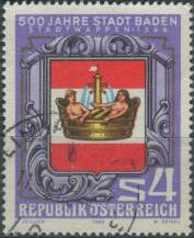 1980, Rakousko, 1631, 500 let města Badenu ⊙
