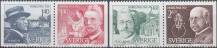 1980, Švédsko, 1129/1132St, Nositelé Nobelovy cena za rok 1920 ∗∗ 