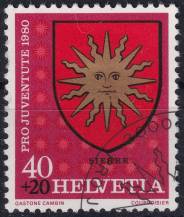 1980, Švýcarsko, 1188, „Pro Juventute“: Obecní znaky (III) - Sierre ⊙