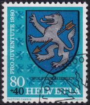 1980, Švýcarsko, 1190, „Pro Juventute“: Obecní znaky (III) - Wolfenschiessen ⊙