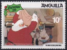 1981, Anguilla, 0456, Vánoce: Scény "The Night before Christmas" Walta Disneye: Santa Klaus vysypává dárky ✶✶