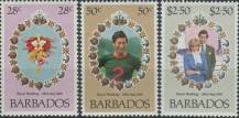 1981, Barbados, 0527/0529, Svatba Prince Charlese a Lady Diany Spencerové ✶✶