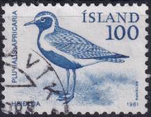 1981, Island, 0568, Výplatní známka: Domácí fauna - Pluvialis apricaria ⊙