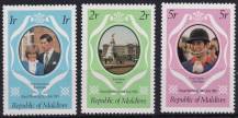 1981, Maledivy, 0928/0930A, Svatba prince Charlese a lady Diany Spencerové ✶✶