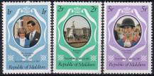 1981, Maledivy, 0928/0930C, Svatba prince Charlese a lady Diany Spencerové ✶✶