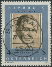 1981, Rakousko, 1678, 100. výročí narození Otto Bauera ⊙