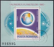 1981, Rumunsko, A181, Letecký: Vzácné postavení planet v roce 1982 - Země a Měsíc  ⊙
