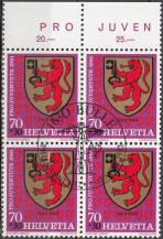 1981, Švýcarsko, 1212, Pro Juventute: Obecní Znaky ⊙ 4blok, o