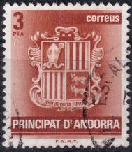 1982, Andorra (Španělská pošta), 0147, Výplatní známka: Znak Andorry ⊙