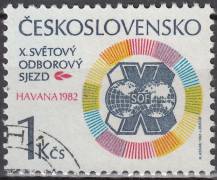 1982, ČSR II, 2524, X. světový odborový sjezd Havana ⊙