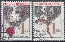 1982, ČSR II, 2539/2540, 40. výročí zničení Lidic a Ležáků ⊙