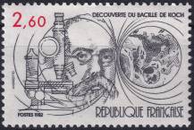 1982, Francie, 2366, 100. výročí objevení původce tuberkulózy Robertem Kochem ✶✶