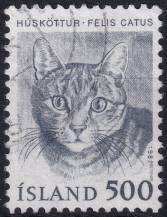 1982, Island, 0582, Výplatní známka: Domácí fauna - Felis catus ⊙