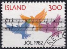 1982, Island, 0590, Vánoce: Holubi, noty ⊙