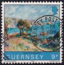1983, Guernsey, 0269, 100. výročí návštěvy Pierra-Augusta Renoira na Guernsey: Pohled na Guernsey  ⊙ 