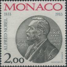 1983, Monako, 1605, 150. výročí narození Alfreda Nobela ∗∗