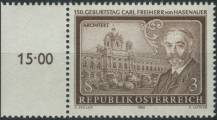 1983, Rakousko, 1746p, 150. výročí narození Carla svobodného pána von Hasenauer ∗∗