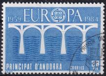 1984, Andorra (Španělská pošta), 0176, EUROPA: 25 let Evropské konference Správy pošt a telekomunikací (CEPT) ⊙