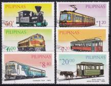 1984, Filipíny, 1639/1644, Kolejové dopravní prostředky ☉