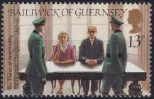 1984, Guernsey, 0280, 100. výročí narození Sibyly Hathawayové: Sibyla Hathawayová přijímá důstojníky německé okupační jednotky (1940)  ✶✶ 