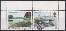 1984, Guernsey, 0290+292ASt, Výplatní známky: Pohledy na Guernsey - Cambridge Berth a Rezervace St. Saviour  ⊙  o
