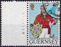 1984, Guernsey, 0310KLDČ, 150. výročí úmrtí Johna Doyla: Generálporučík John Doyle (1756 - 1834), Guvernér Guernsey  ⊙