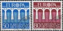 1984, Lichtenštejnsko, 0837/0838, EUROPA: 25 let Evropské konference pro veřejné pošty a telekomunikace (CEPT) ⊙