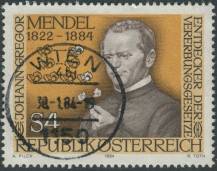 1984, Rakousko, 1763, 100. výročí úmrtí Gregora Johanna Mendela ⊙