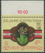 1984, Rakousko, 1769p, 200 let Austria Tabak ∗∗