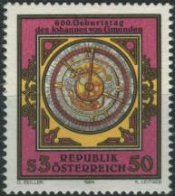 1984, Rakousko, 1794, 600. výročí narození přírodovědce Johannese von Gmunden ∗∗