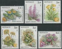 1985, Monako, 1683/1688, Výplatní známky: Rostliny z Národního parku Mercantour ∗∗