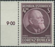 1985, Rakousko, 1800p, 100. výročí narození Lorenze Böhlera ∗∗
