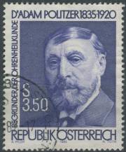 1985, Rakousko, 1826, 150. výročí narození Adama Politzera ⊙