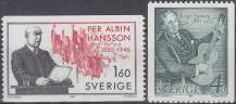 1985, Švédsko, 1349/1350, 100. výročí narození Pera Albina Hanssona a Birgera Sjöberga ∗∗