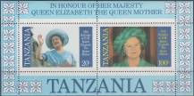 1985, Tanzanie, A042/043, 85. narozeniny královny matky Alžběty ∗∗