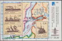 1986, Finsko, A02, Mezinárodní výstava poštovních známek FINLANDIA ´88, Helsinky (II): Poštovní lodě ∗∗