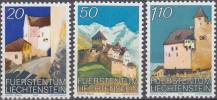 1986, Lichtenštejnsko, 0896/0898, Výplatní známky: Zámek Vaduz ∗∗