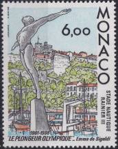 1986, Monako, 1775, 25. výročí odhalení sochy "Olympijské skoky do vody" na plaveckém stadionu "Rainier III" ∗∗