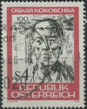 1986, Rakousko, 1841, 100. výročí narození Oskara Kokoschky ⊙