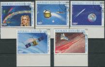 1986, Střední Afrika, 1203/1207, Letecké známky: Návrat Halleyovy komety (II) ⊙ o D