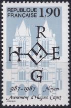 1987, Francie, 2614, 1000. výročí nástupu krále Hugo Kapeta na trůn ✶✶