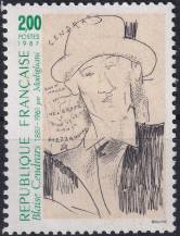 1987, Francie, 2630, 100. výročí narození Blaiseho Cendrarse ✶✶