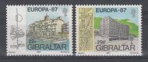 1987, Gibraltar, 0519/0520, EUROPA - Moderní architektura, **